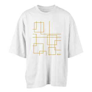 Geometric Gold Intersections — Abstract Line Art T-Shirt